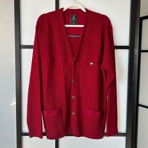 [L] Green Coast Yachting Wear Made In Italy Men’s Cable Knit Cardigan Sweater